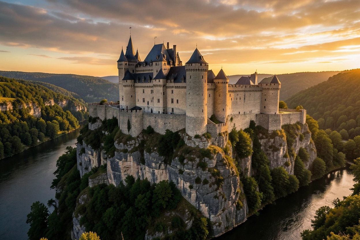 Château de Beynac sur une falaise dominant la Dordogne